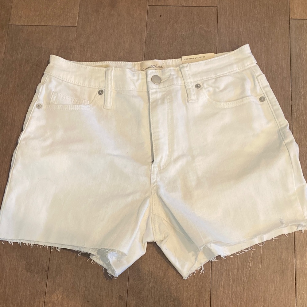 Universal Thread White Midi Jean Shorts